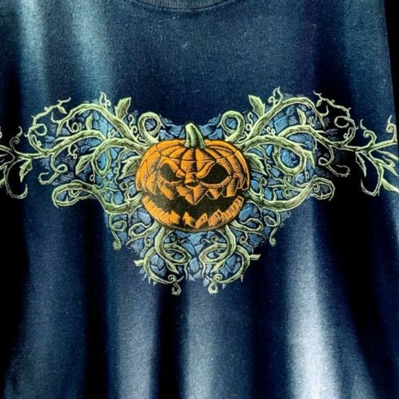 Halloween Shirt Jack O Lantern Pumpkin Vine Unisex XL NEW Custom Orders Possible - Picture 2 of 3